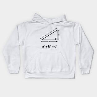 Pythagorean Theorem (Mathematics / Black) Kids Hoodie